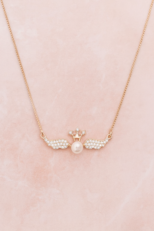 Celestial Wing Pearl Necklace