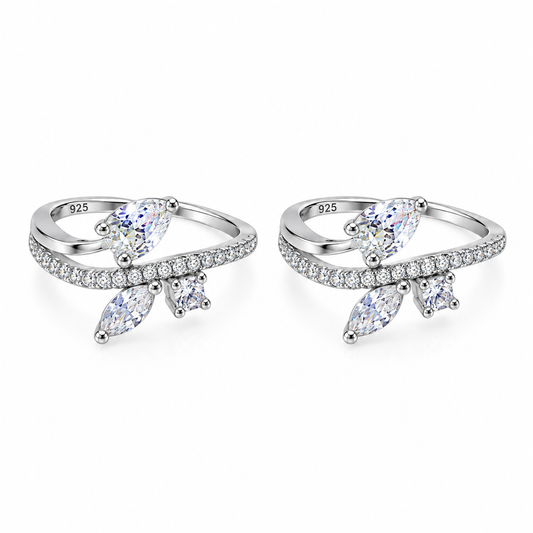 Celestia Bloom 925 Silver Adjustable Toe Ring (Rose Gold Finish)