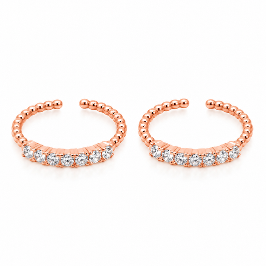 Crystal Glow 925 Silver Toe Rings