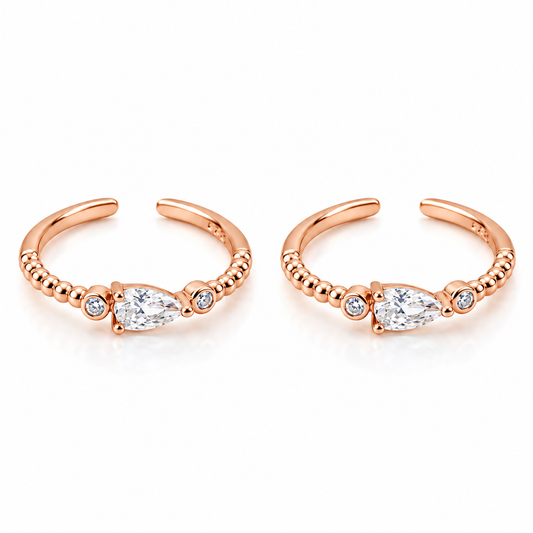 Aurelle Drop 925 Silver Adjustable Toe Ring – Rose Gold