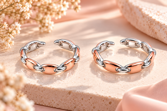 Élan Dual Tone 925 Silver Toe Ring