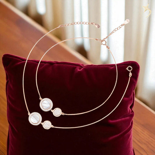 Rose Moon Elegance Anklet - 925 Silver