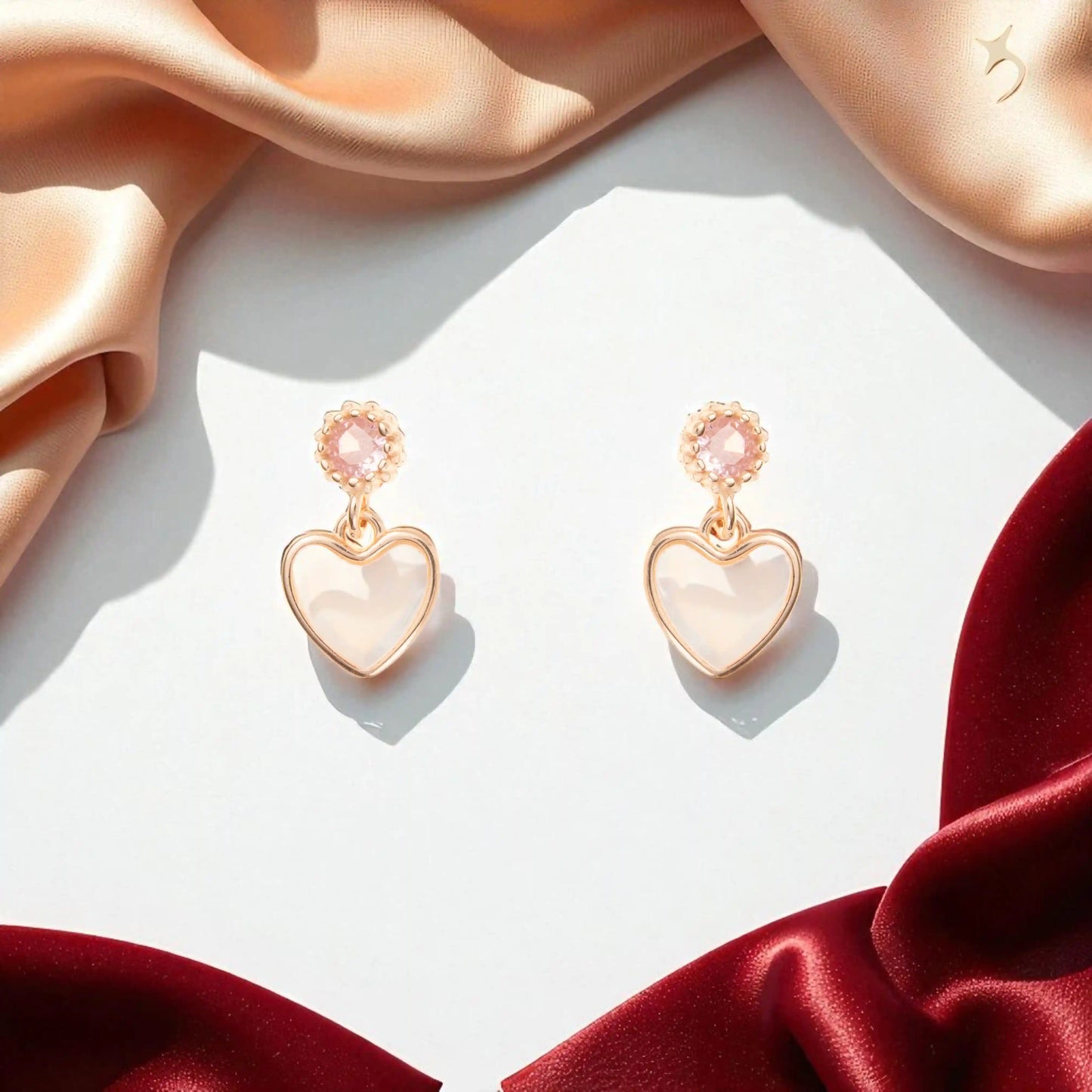 The Blush Heart Bloom Drops - 925 Silver