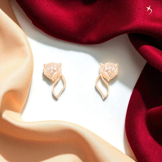 The Foxy Grace Rose Gold Studs - 925 Silver