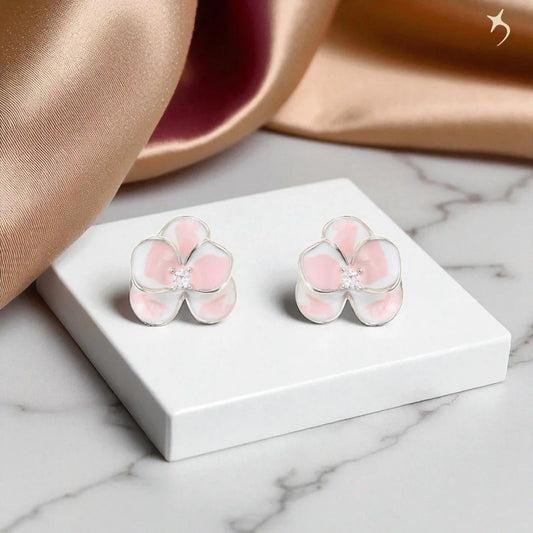 The Petal Swirl Studs - 925 Silver