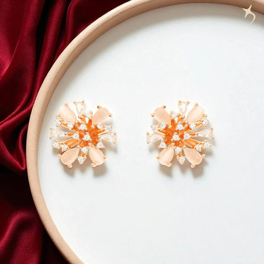 The Rosé Radiance Burst Studs - 925 Silver