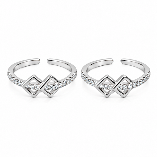 Bloomora 925 Silver Adjustable Toe Ring – Rose Gold Finish