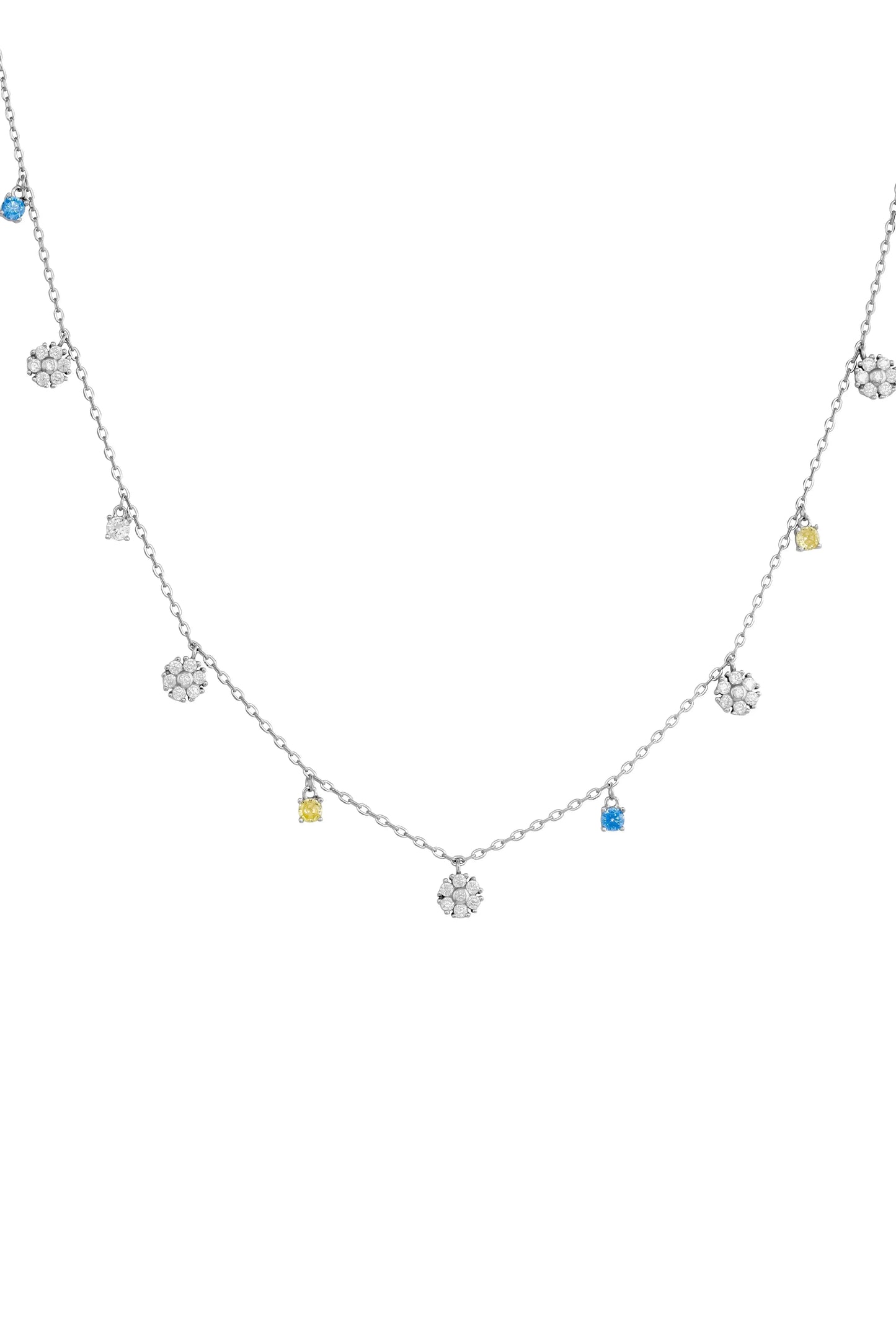 Colours of Life Floral Necklace - 925 Silver