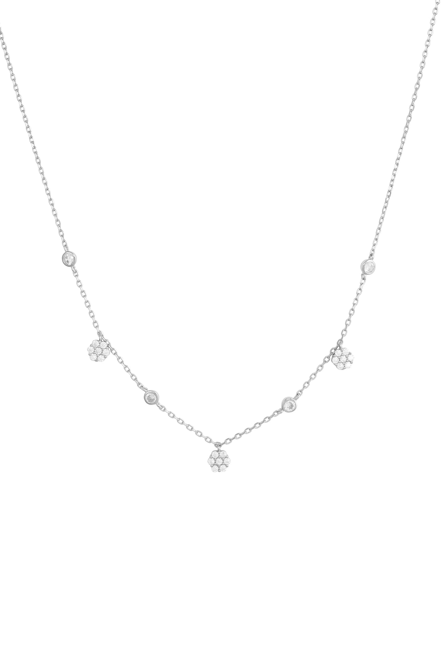 Floral Elegance Necklace - 925 Silver