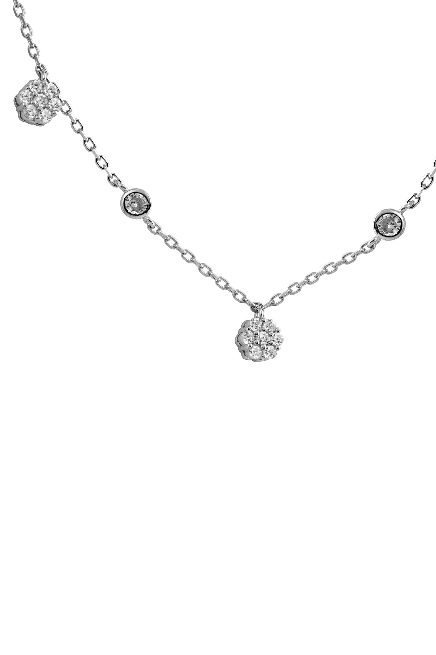 Floral Elegance Necklace - 925 Silver