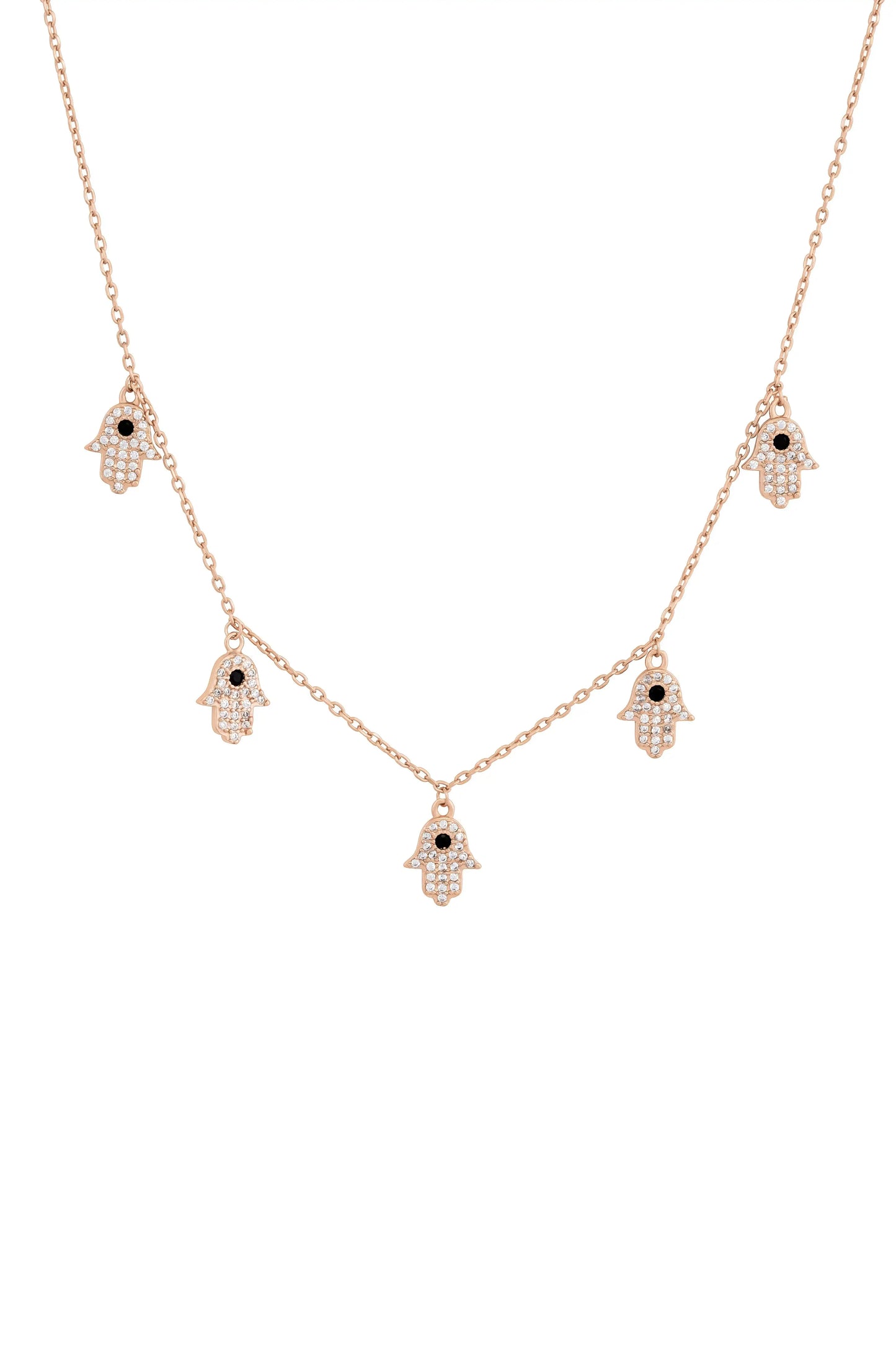 Hamsa Charm Necklace - 925 Silver