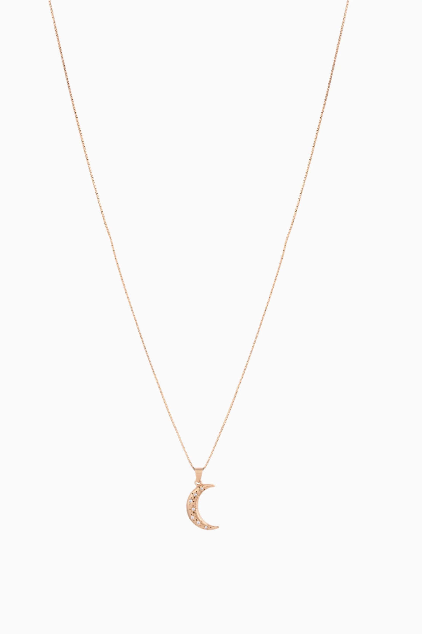 Stardust Crescent Necklace - 925 Silver