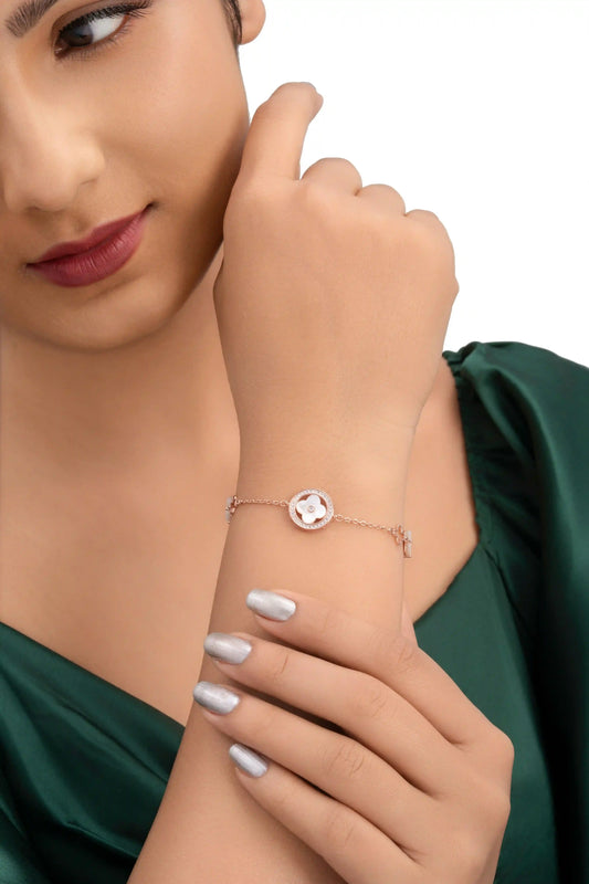 Floral Radiance Bracelet - 925 Silver