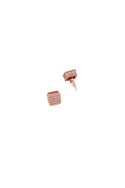 Cubic Zerconia Full Stone Stud Earrings - 925 silver