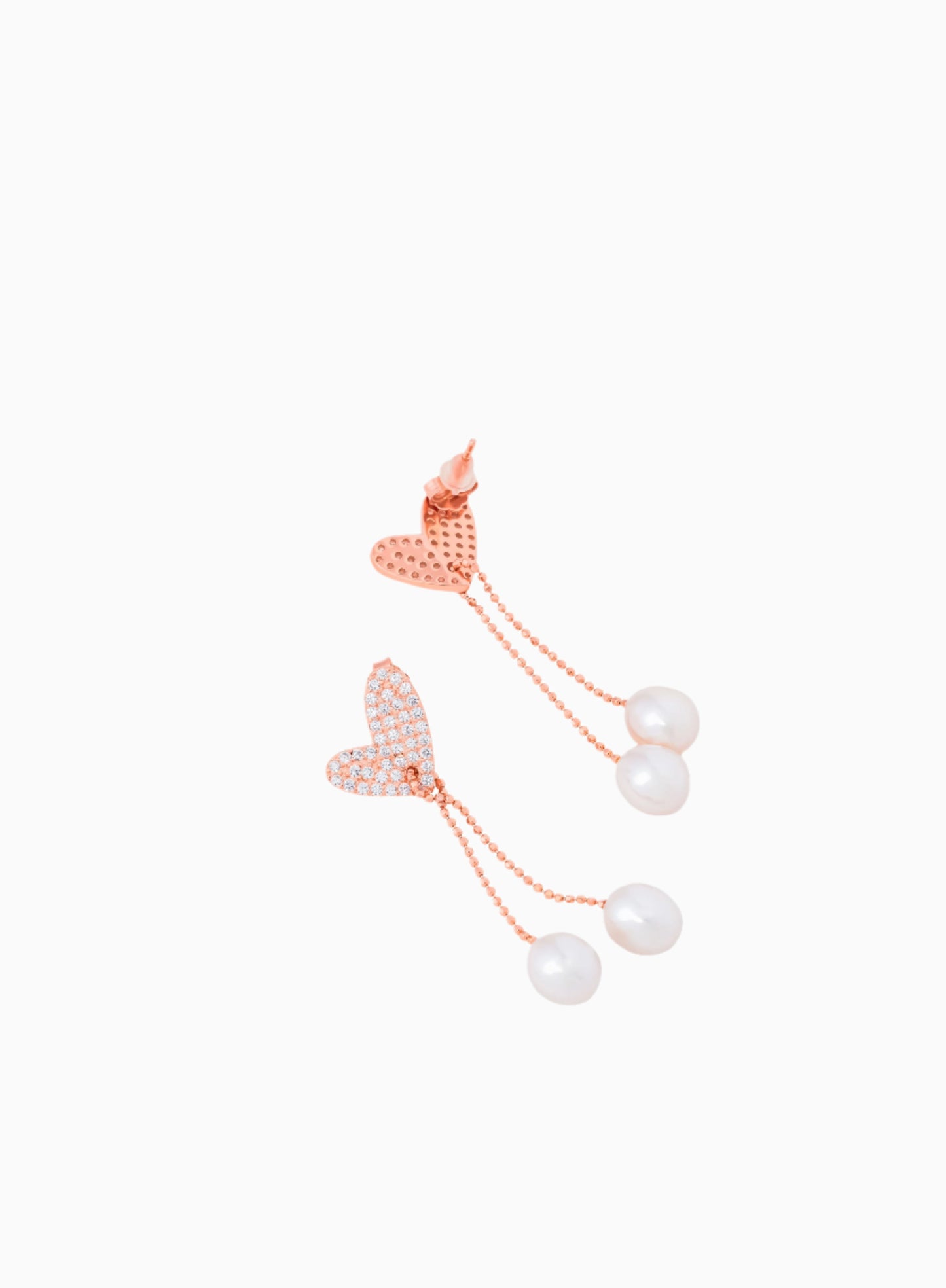 Heart Pearl Dangler - 925 Silver