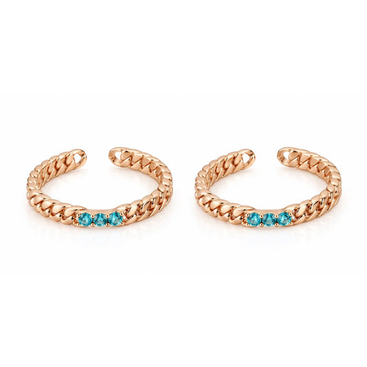 925 Silver Pastel Twirl Adjustable Toe Ring – Rose Gold Finish