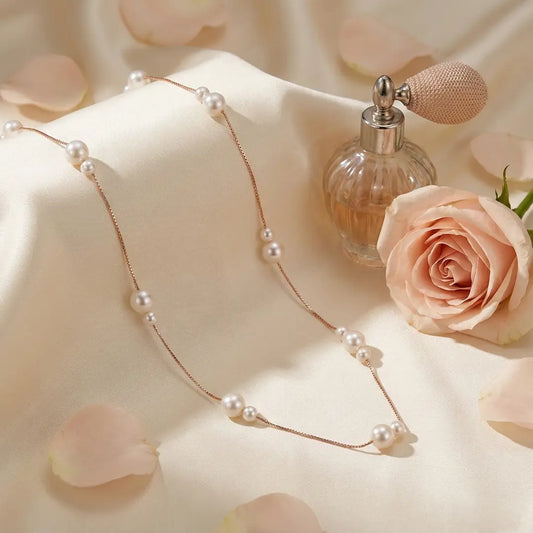 Pearl Whisper Necklace - 925 Silver