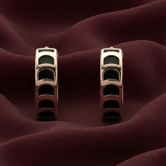 The Noir Wave Hoops Earrings - 925 Silver