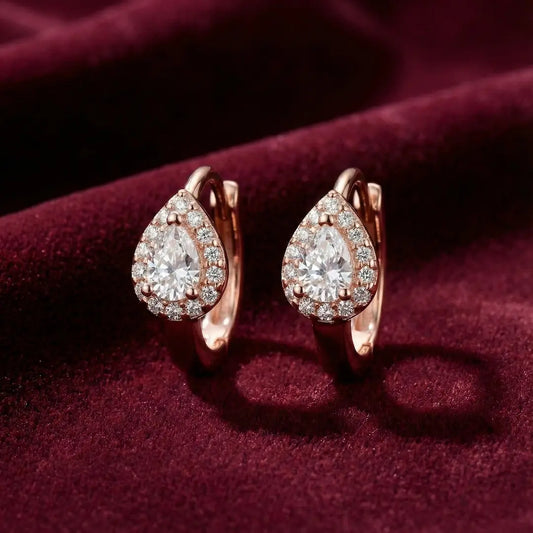 Celeste Droplet Hoops Earrings - 925 Silver