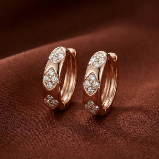 Celeste Rose Gold Huggie Hoops Earrings- 925 Silver