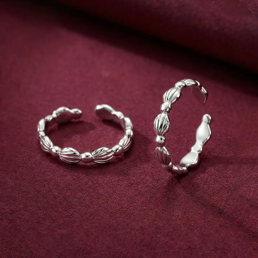 Beaded Grace 925 Silver Adjustable Toe Ring