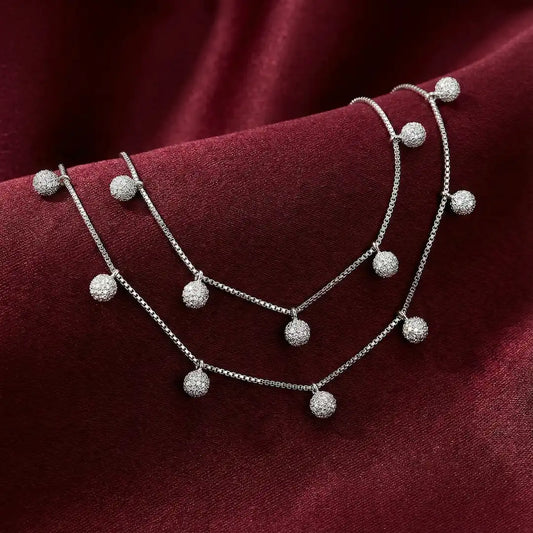 Stardust Dangle Silver Anklet - 925 Silver