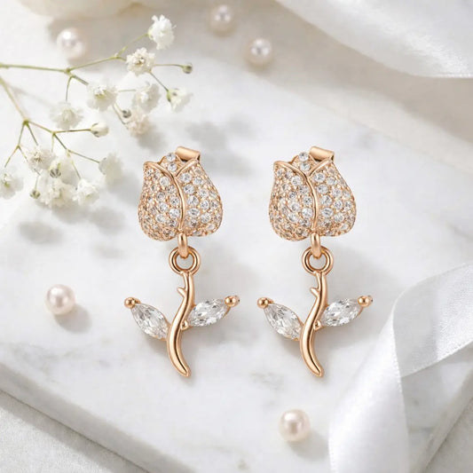 Botanical Breeze 925 Silver Multi-Tone Floral Art Earrings