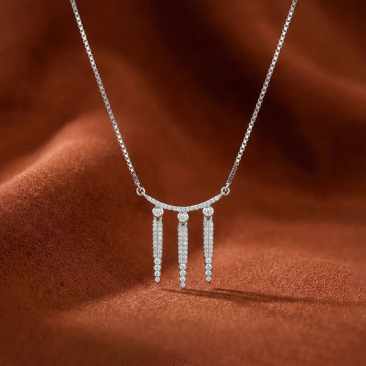 Dangling Arc Necklace - 925 Silver