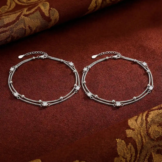 Twilight Sparkle Sterling Silver Anklet - 925 Silver