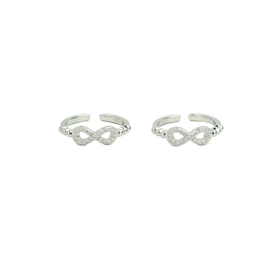 Silver 92.5 Infinity Spark Toe Ring