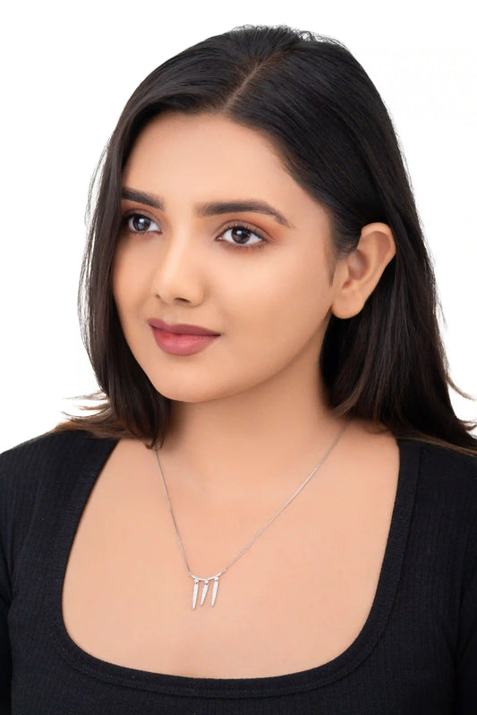 Dangling Arc Necklace - 925 Silver