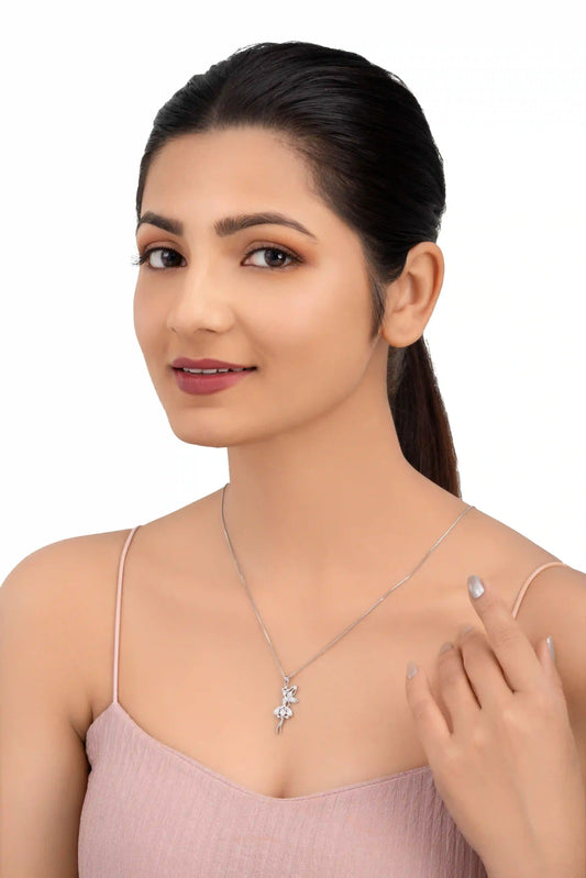 CZ Charm Necklace - 925 Silver