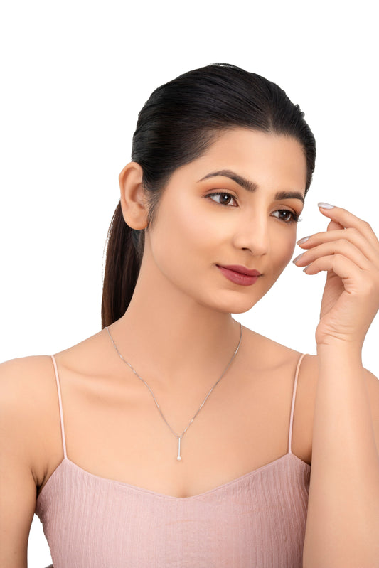 Pearl Drop Necklace - 925 Silver