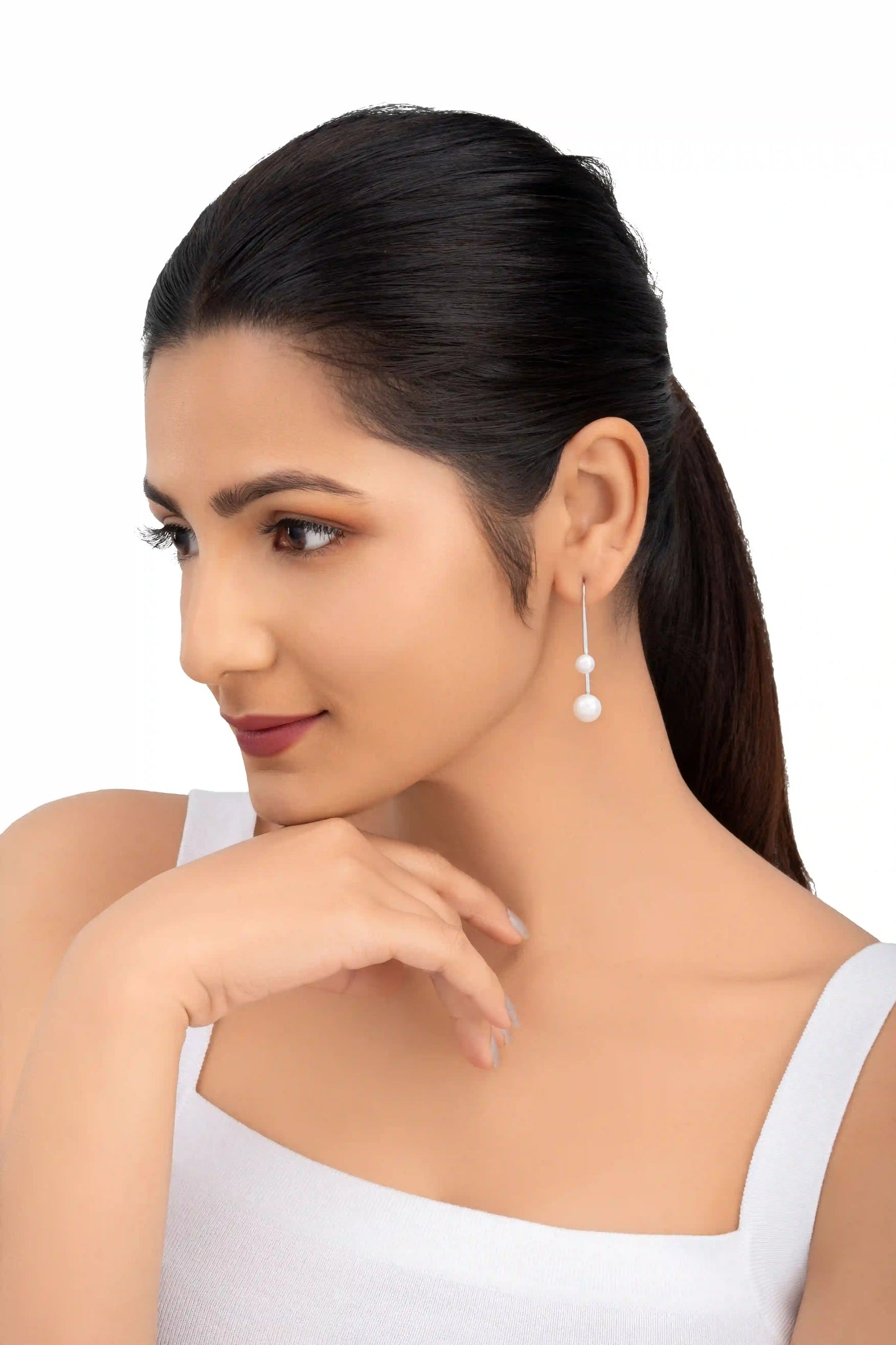 Real Pearl Hook Hanging - 925 Silver