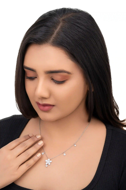 Daisy Cascade Necklace - 925 Silver