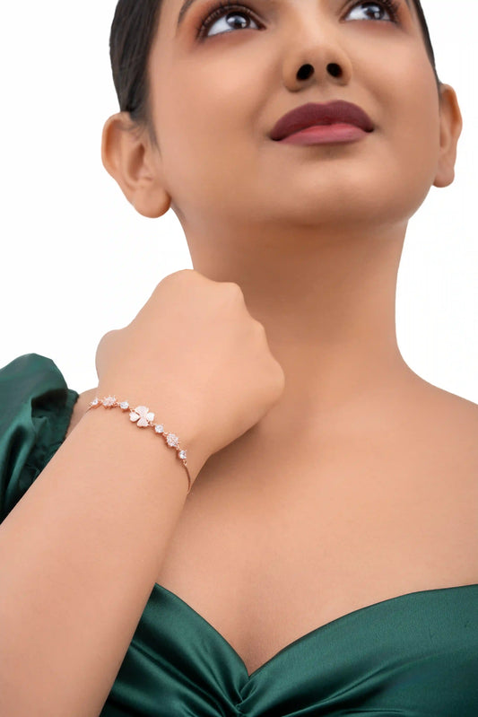 Blossom Elegance Rose Gold Bracelet - 925 Silver