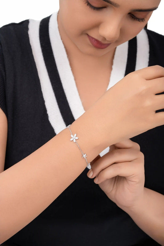 Enchanted Flower Bracelet - 925 Silver