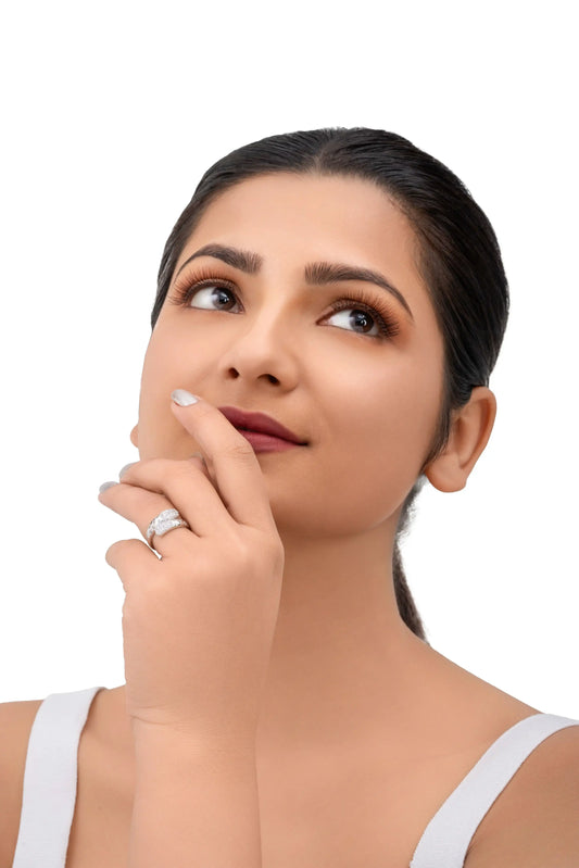 Ultra Light Weight Cocktail Ring - 925 Silver