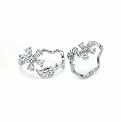 Blossom Sparkle 925 Silver Adjustable Toe Ring