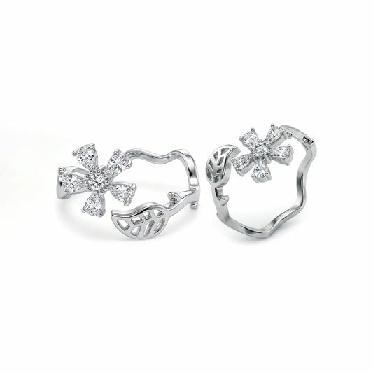 Blossom Sparkle 925 Silver Adjustable Toe Ring