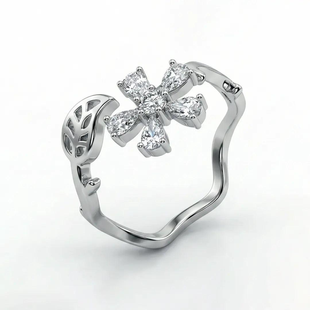 Blossom Sparkle 925 Silver Adjustable Toe Ring
