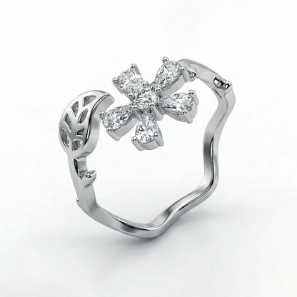 Blossom Sparkle 925 Silver Adjustable Toe Ring