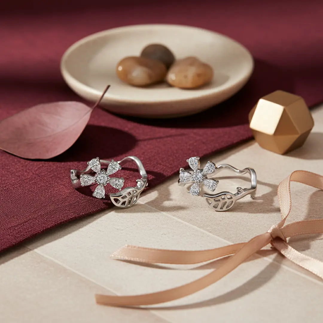 Blossom Sparkle 925 Silver Adjustable Toe Ring