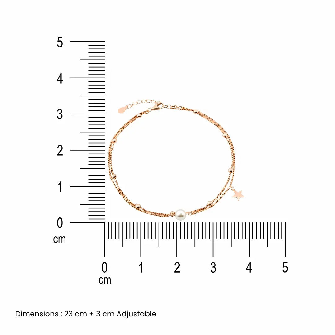 Starlume Pearl 925 rose gold anklet