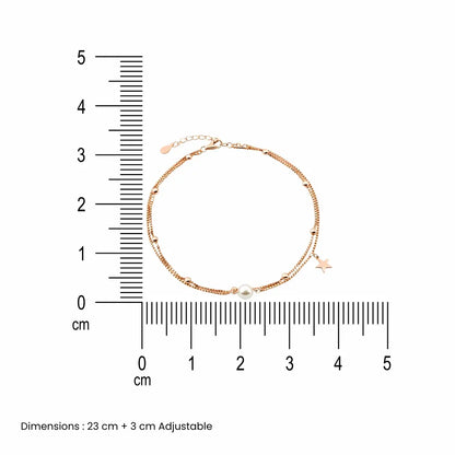 Starlume Pearl 925 rose gold anklet