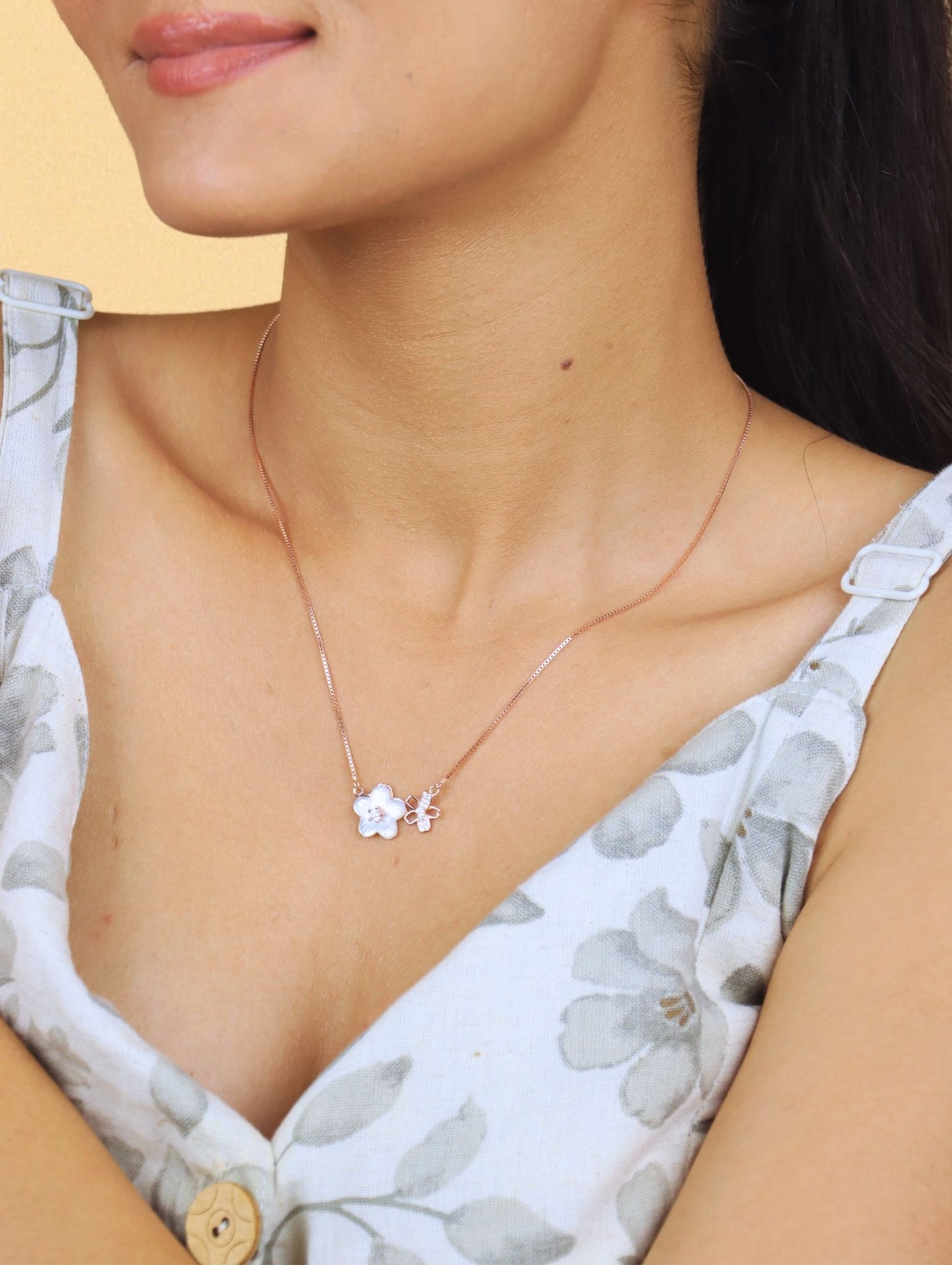 Petal Poise Necklace - 925 Silver