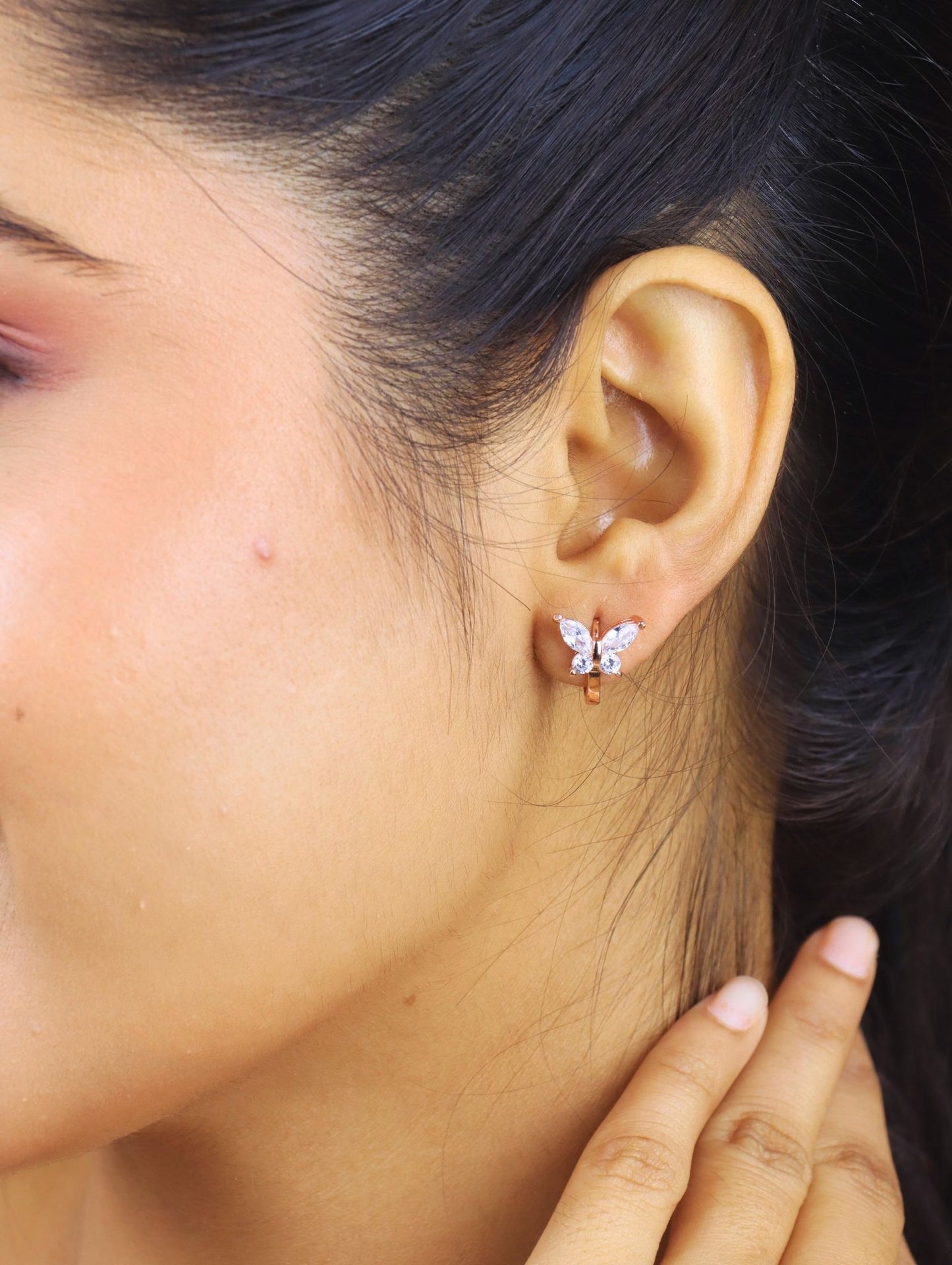 Whispering Wings Butterfly Hoops -925 Silver