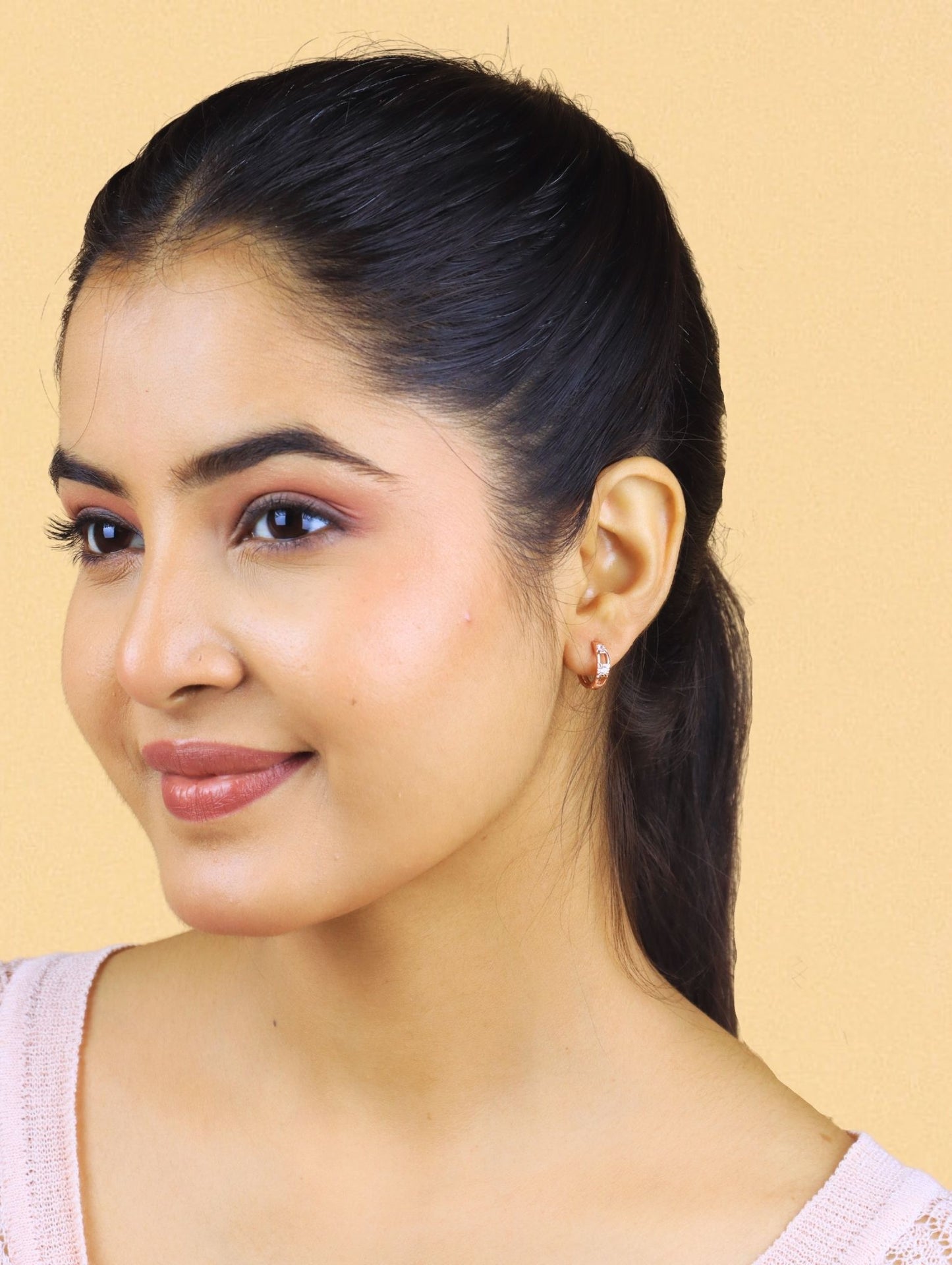 Aurora Bloom Rose Gold Hoops - 925 Silver