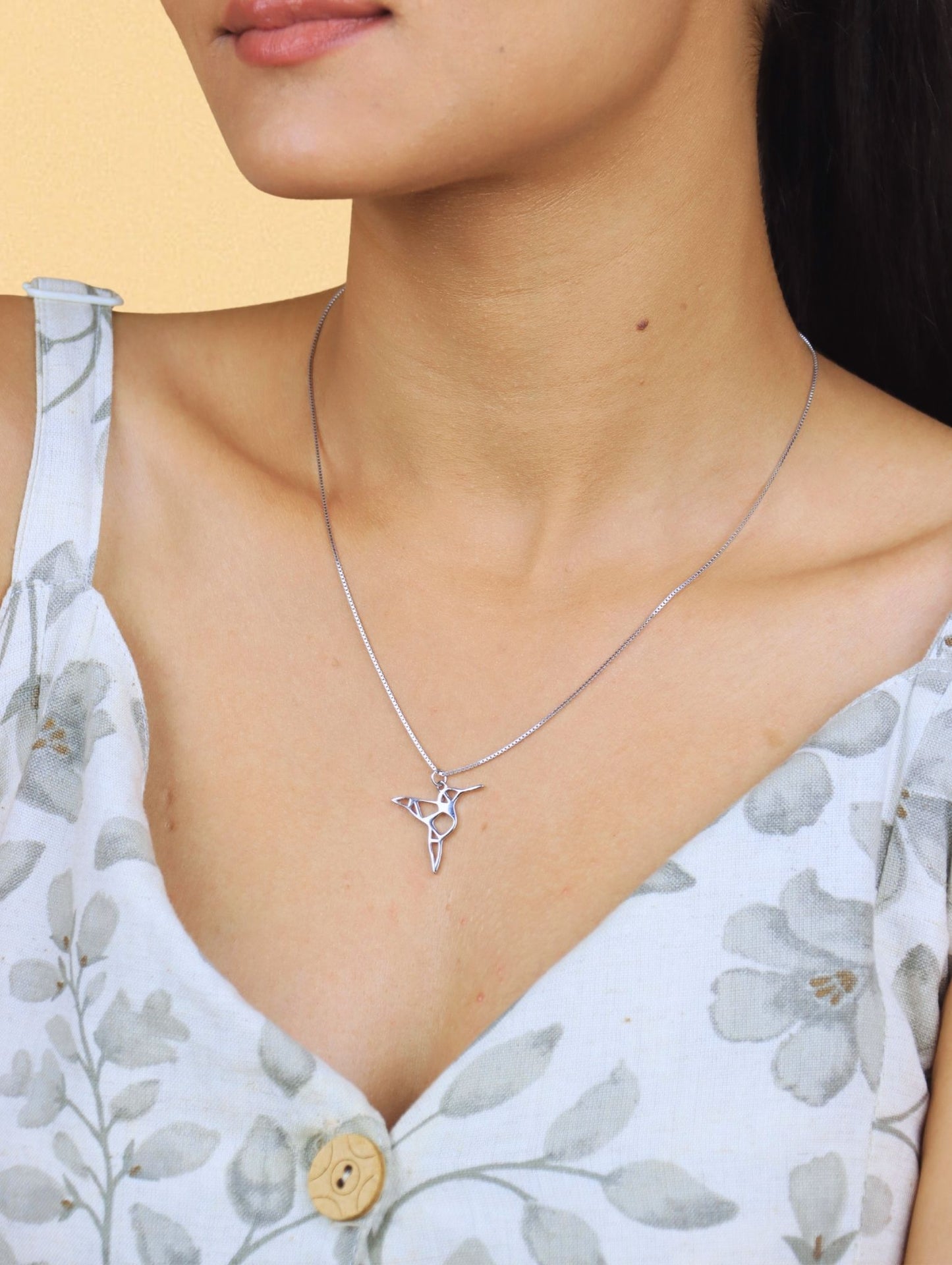 Hummingbird Pendant Necklace - 925 Silver