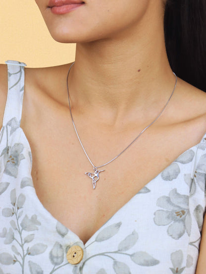 Hummingbird Pendant Necklace - 925 Silver